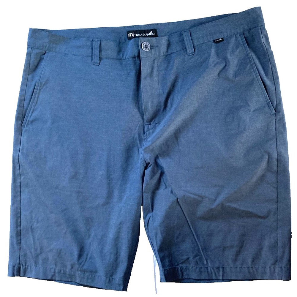 TravisMathew Shorts Mens 40 Blue Stretch Golf Chino Casual Performance EUC